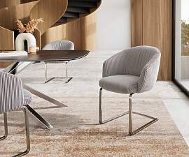 Freischwinger Caja-Flex mit Armlehnen Cord