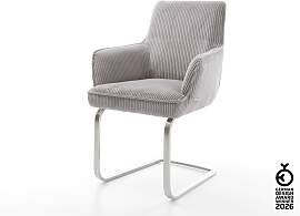 Freischwinger Heira-Flex mit Armlehnen Cord