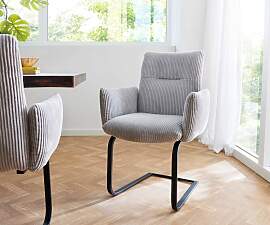 Freischwinger Jova-Flex mit Armlehnen Cord
