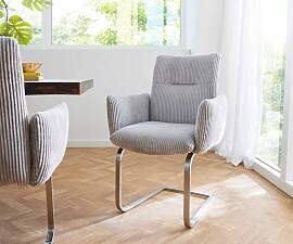 Freischwinger Jova-Flex mit Armlehnen Cord