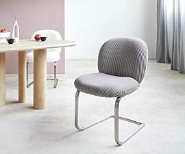 Freischwinger Nube-Flex Cord Silbergrau