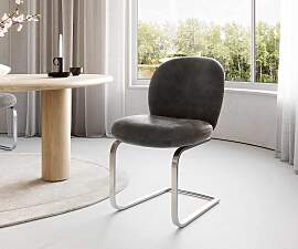 Freischwinger Nube-Flex Mikrofaser Anthrazit