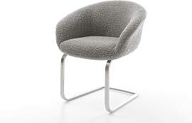 Freischwinger Vinka-Flex mit Armlehnen Bouclé