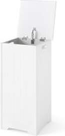 Freistehender Wäschekorb aus Holz mit Deckel und