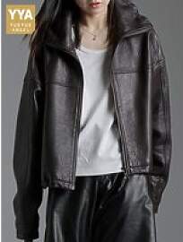 Freizeit-Stil, einfarbig, echtes Leder, Damen,