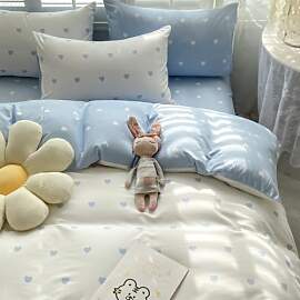 Freyamy Bettwäsche 135x200cm 2teilig Weiß Blau