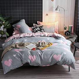Freyamy Bettwäsche 155x220cm 2teilig Grau Rosa