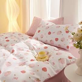 Freyamy Bettwäsche 155x220cm 2teilig Weiß Rosa