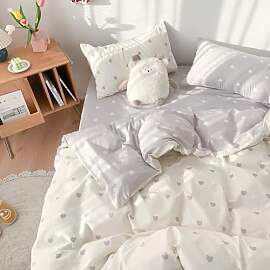 Freyamy Bettwäsche 200x220cm 3teilig Weiß Grau