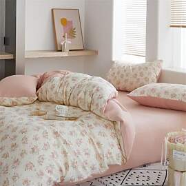 Freyamy Blumen Bettwäsche 135x200cm 2teilig Beige 