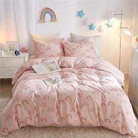 Freyamy Kinderbettwäsche 100x135cm Rosa Bunt