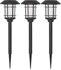 Fride LED Solar Wegleuchte 3er Set – Schwarze