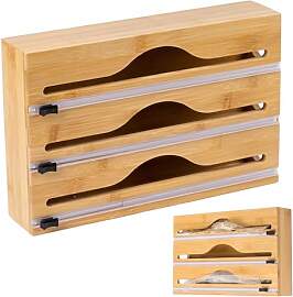 Frischhaltefolie Abroller Holz - 34x23x7cm 3 in 1