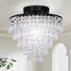 FRIXCHUR 11.8" Small Crystal Chandelier Light 