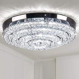 FRIXCHUR Kristall Deckenleuchte Rund 45 cm, LED