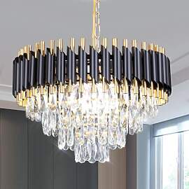 FRIXCHUR Moderner Kristall-Kronleuchter, 50,8 cm,