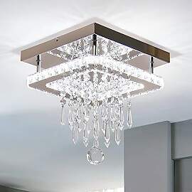 FRIXCHUR Quadratischer Kristall Kronleuchter