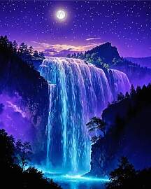 Frizlryem 5D Diamond Painting Wasserfall, DIY