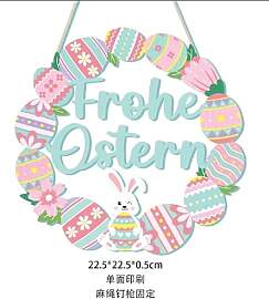 Frohe Ostern Holz Deko zum Aufhängen Osterhase