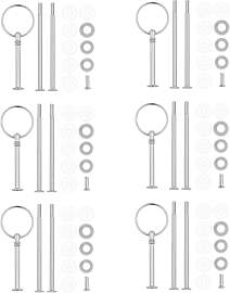 FRTAOOP 6er-Pack Etageren Stangen Set, Vintage
