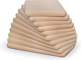 Frühstücksbrettchen Holz - 50er Set Natur Buche