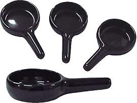 FSSTUD 4 Stück schwarze Keramik-Kerzenlöffel,