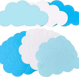 FSSTUD Weiße blaue Papier-Wolken-Ausschnitte,