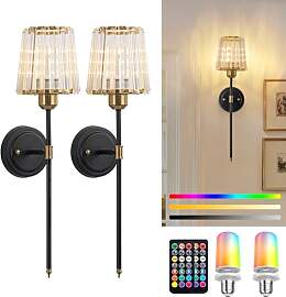 FTL Akku Wandlampe Innen 2 Stück, Schwarz