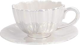 FülleMore Blumenform Kaffeetasse Set Perlenglanz
