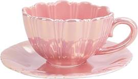 FülleMore Blumenform Kaffeetasse Set Perlenglanz