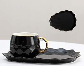 FülleMore Porzellan Espressotasse mit Löffel und 