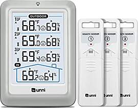 Funk Wetterstation mit 3 Außensensoren USB und