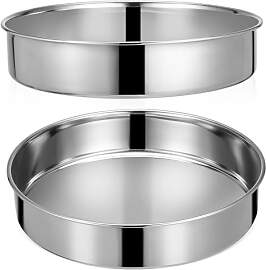 FUNNETOYU Kuchenform Edelstahl 2 Stück 24cm Runde 