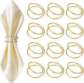 Funngy Serviettenring Gold,12 PCS Runder