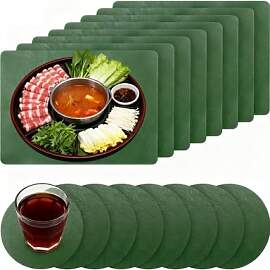 FUNSUEI 8er Set 43 x 30 cm Platzsets und 10 cm