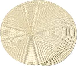 FunWheat 6 Tischsets, rund, geflochten, für