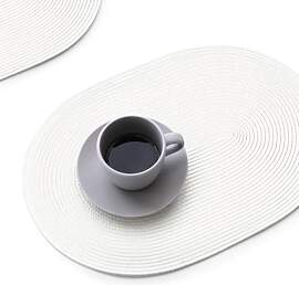 FunWheat Ovale, geflochtene Platzsets, Set mit 6