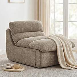 FurniSoar XXL Sitzsack Taupe Chenille, Hochdichter 