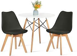 FURNITABLE Set aus Runder Esszimmertisch mit 2