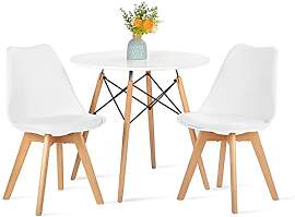 FURNITABLE Set aus Runder Esszimmertisch mit 2