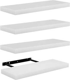 FURNITABLE Wandregal 4er Set Schweberegal Weiß -