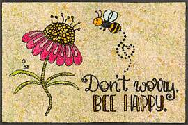 Fußmatte "Bee Happy", bunt, B:50cm