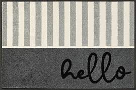 Fußmatte "Hello Stripes", grau, B:50cm