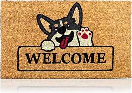 Fußmatte Kokosfaser Hund Gruß - 70x40cm -