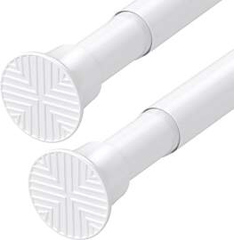 Fvonzn 2 Stück Gardinenstange ohne Bohren, Weiß