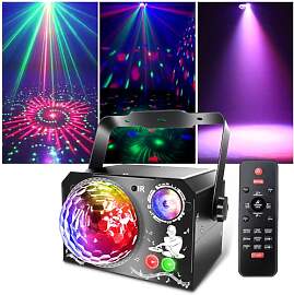 Fwiull Discolicht Partylicht, 4 in 1 Discokugel 65 