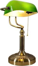 Fynokst Grüne Banker-Tischlampe aus Glas –