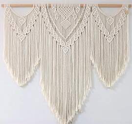 FZHLR Makramee Wandbehang Gross 110cm x 95cm Boho