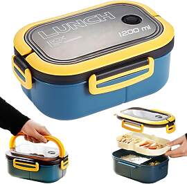 FZYCOM Bento Lunchbox mit Fächern, 2 Lagige