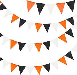 G2PLUS 12m Schwarz-Orange Wimpelkette Wetterfeste: 